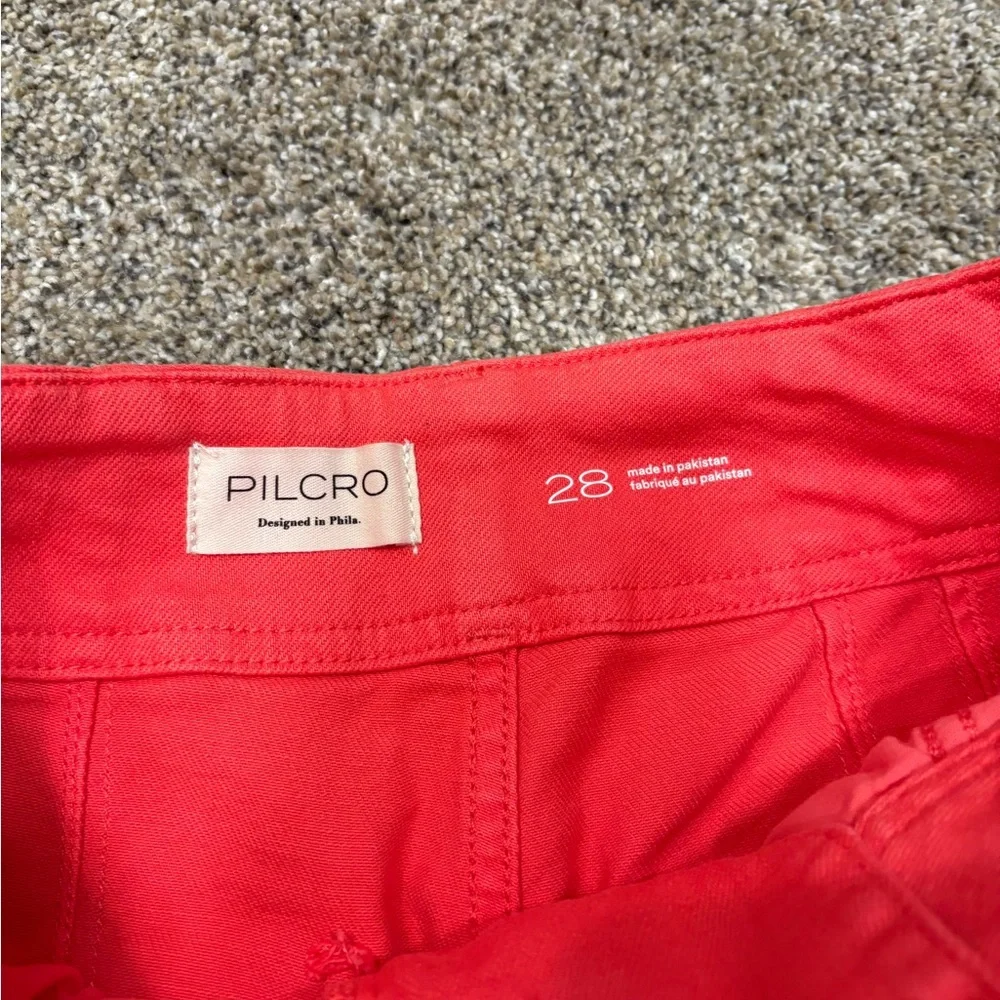 Anthropologie Pilcro relaxed cuff mid rise straight jeans in raspberry size 28 - Picture 5 of 6